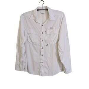 Gander Mountain Mens XL Outdoor Shirt Guide Series Vent White Camping Quick Dry